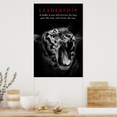 Poster Motivation du leadership du tigre noir et blanc (Cuisine)