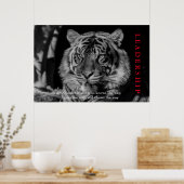 Poster Motivation du leadership du tigre noir et blanc (Cuisine)