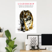 Poster Motivation du leadership tigre (Bureau à domicile)