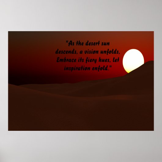 Poster Motivation du soleil du sable du désert (Devant)