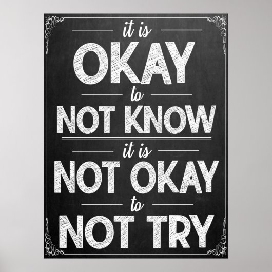 Poster Motivation en classe noire et blanche (Devant)