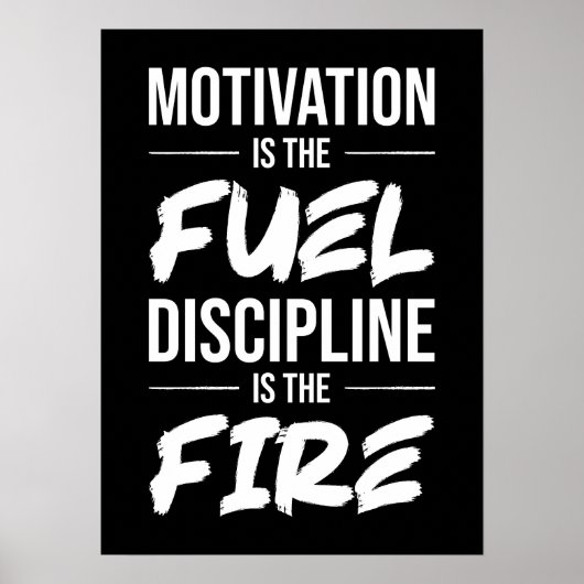 Poster Motivation Est Carburant, Discipline Est Feu - Suc (Devant)