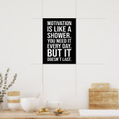 Poster Motivation est comme une citation de douche - Drôl (Cuisine)