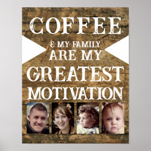 Poster Motivation famille de café 4 photo brun blanc