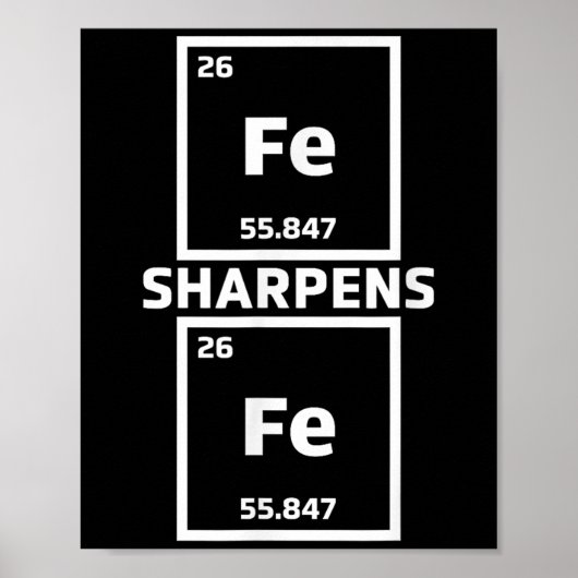Poster Motivation Fer Sharpens Fer éléments périodiques (Devant)