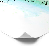 Poster motivation Gandhi citation bleu aquarelle abstrait (Coin)