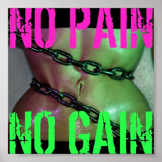 Poster Motivation Gym Exercice Pas de douleur Pas de gain (Devant)