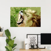 Poster Motivation Leadership Roaring Lion Pop Art (Bureau à domicile)