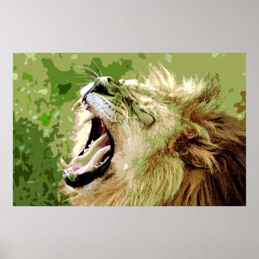 Poster Motivation Leadership Roaring Lion Pop Art (Devant)