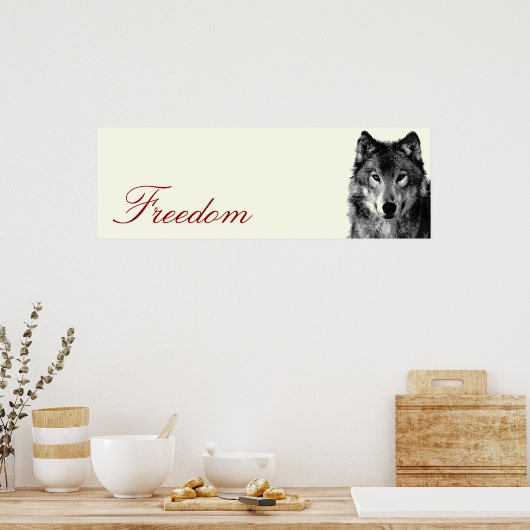 Poster Motivation Loup Gris Imprimer (Cuisine)