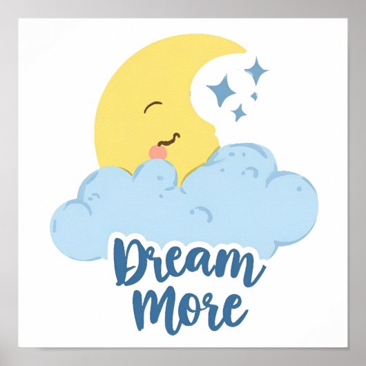 Poster Motivation Lune et Étoiles Célestes (Devant)