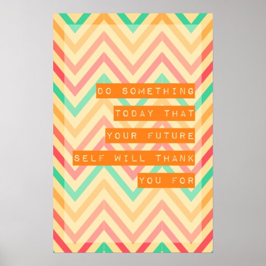 Poster Motivation motif Zigzag (Devant)