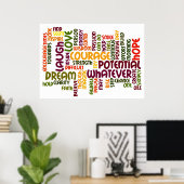 Poster Motivation Mots #1 encouragement positif (Bureau à domicile)