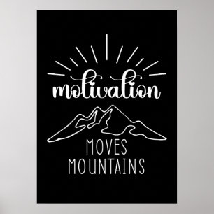 Poster Motivation Moves Montagnes, Réussite Hustle Gym