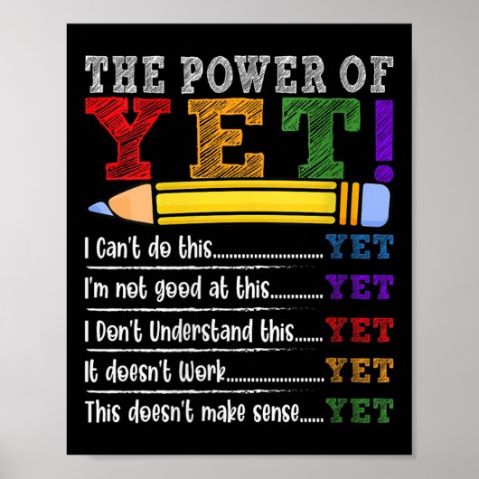 Poster Motivation pour enseignante à l'état d'esprit de c (Devant)