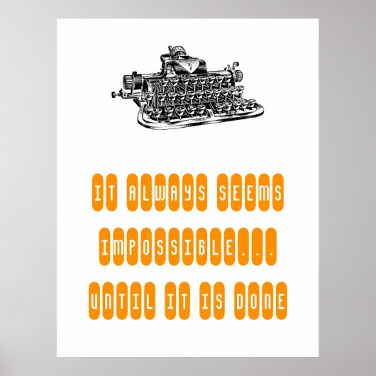 Poster Motivation Retro Typewriter Écrire Étudiant (Devant)