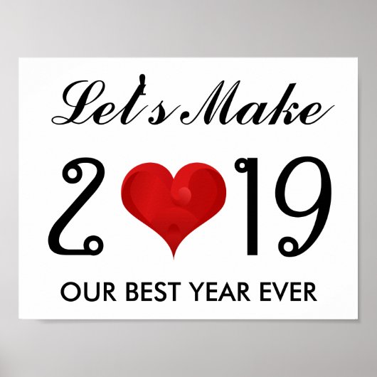 Poster Motivational Bonne année 2019 Meilleure année jama (Devant)