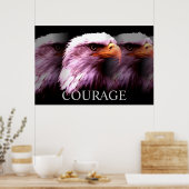 Poster Motivational Courage American Bald Eagle (Cuisine)