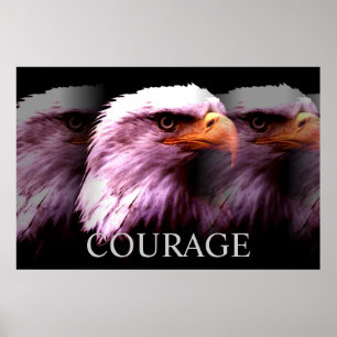 Poster Motivational Courage American Bald Eagle