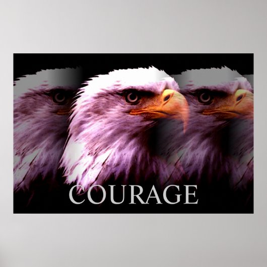 Poster Motivational Courage American Bald Eagle (Devant)