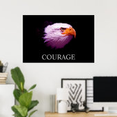 Poster Motivational Courage American Bald Eagle (Bureau à domicile)