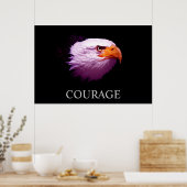 Poster Motivational Courage American Bald Eagle (Cuisine)