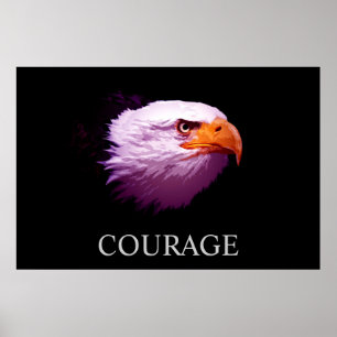 Poster Motivational Courage American Bald Eagle