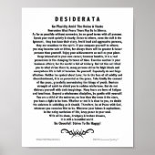 Poster Motivational Desiderata Poem par Max Ehrmann (Devant)