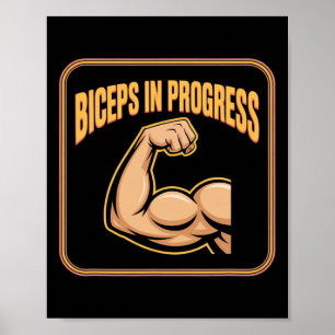 Poster Motivational Funny Gym Humour Biceps Gains Biceps