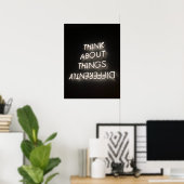 Poster Motivational Graphics Penser différemment blanc (Bureau à domicile)