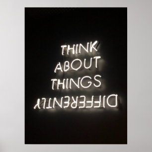 Poster Motivational Graphics Thinking Differently White