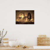 Poster Motivational Ne pense pas que le "TEMPS" va change (Cuisine)