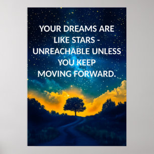 Poster Motivational Night Sky Typography