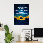 Poster Motivational Night Sky Typography (Bureau à domicile)