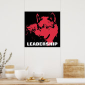 Poster Motivational Pop Art Leadership Wolf Black Red (Cuisine)
