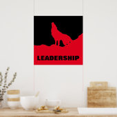 Poster Motivational Pop Art Leadership Wolf Black Red (Cuisine)