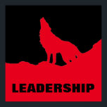 Poster Motivational Pop Art Leadership Wolf Black Red<br><div class="desc">Oeuvre numérique - Howling Wolf Computer Animal Art - College Pop Art - Wild Big Animals Ordinateur Images</div>
