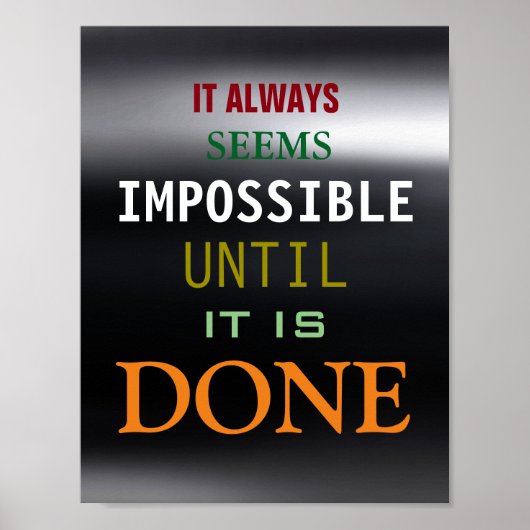 Poster Motivational Possibilité Citation gris foncé Poste (Devant)