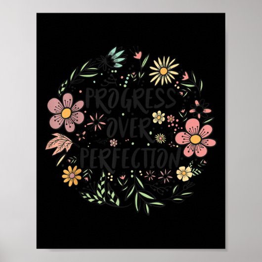 Poster Motivational Progress Over Perfection Back To Scho (Devant)