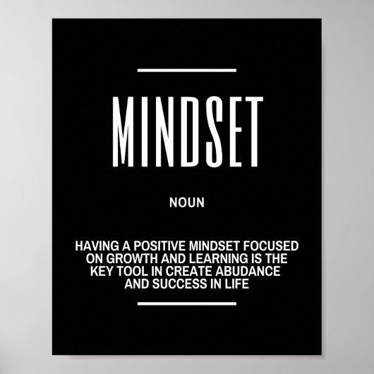 Poster Motivational Quote On Mindset (Devant)