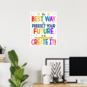 Poster Motivational Rainbow Classroom (Bureau à domicile)