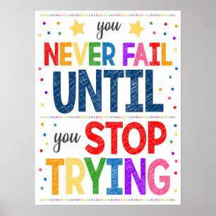 Poster Motivational Rainbow Classroom