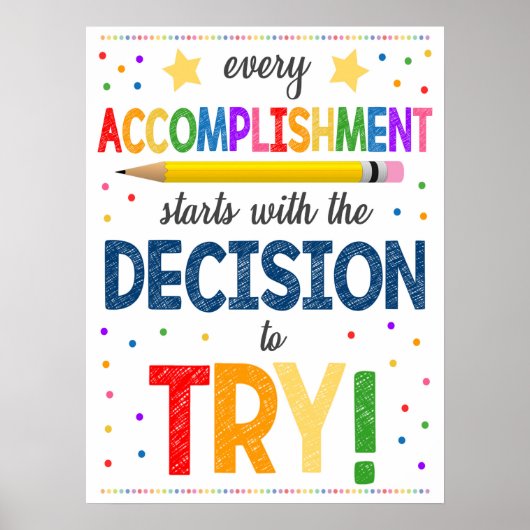 Poster Motivational Rainbow Classroom (Devant)