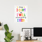 Poster Motivational Rainbow Classroom (Bureau à domicile)