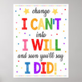 Poster Motivational Rainbow Classroom (Devant)