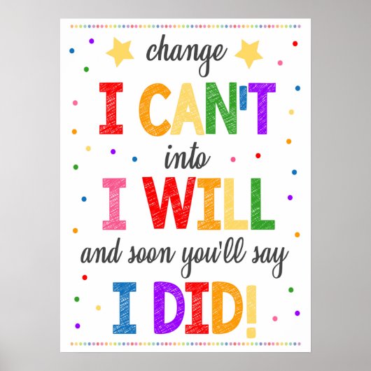 Poster Motivational Rainbow Classroom (Devant)