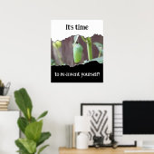 Poster Motivational Re-Invent Yourself Black & White (Bureau à domicile)