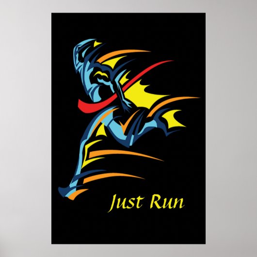 Poster Motivational Words Just Run For Runners (Devant)