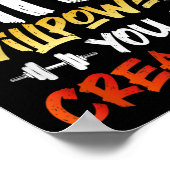 Poster Motivational Working Citation Willpower Graphique (Coin)