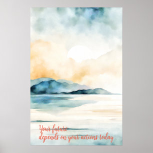 Poster Motivationnel Aquarelle murale Art 50